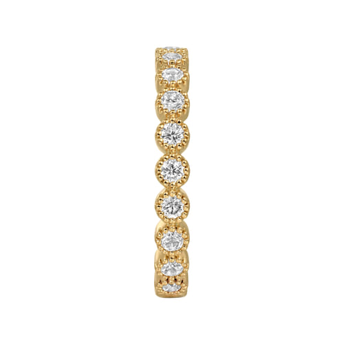 14K Yellow Gold Diamond Bezel Setting Stackable Ladies Ring | Shop 14k ...
