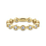 14K Yellow Gold Diamond Bezel Station Diamond Stackable Ring - 0.4 ct