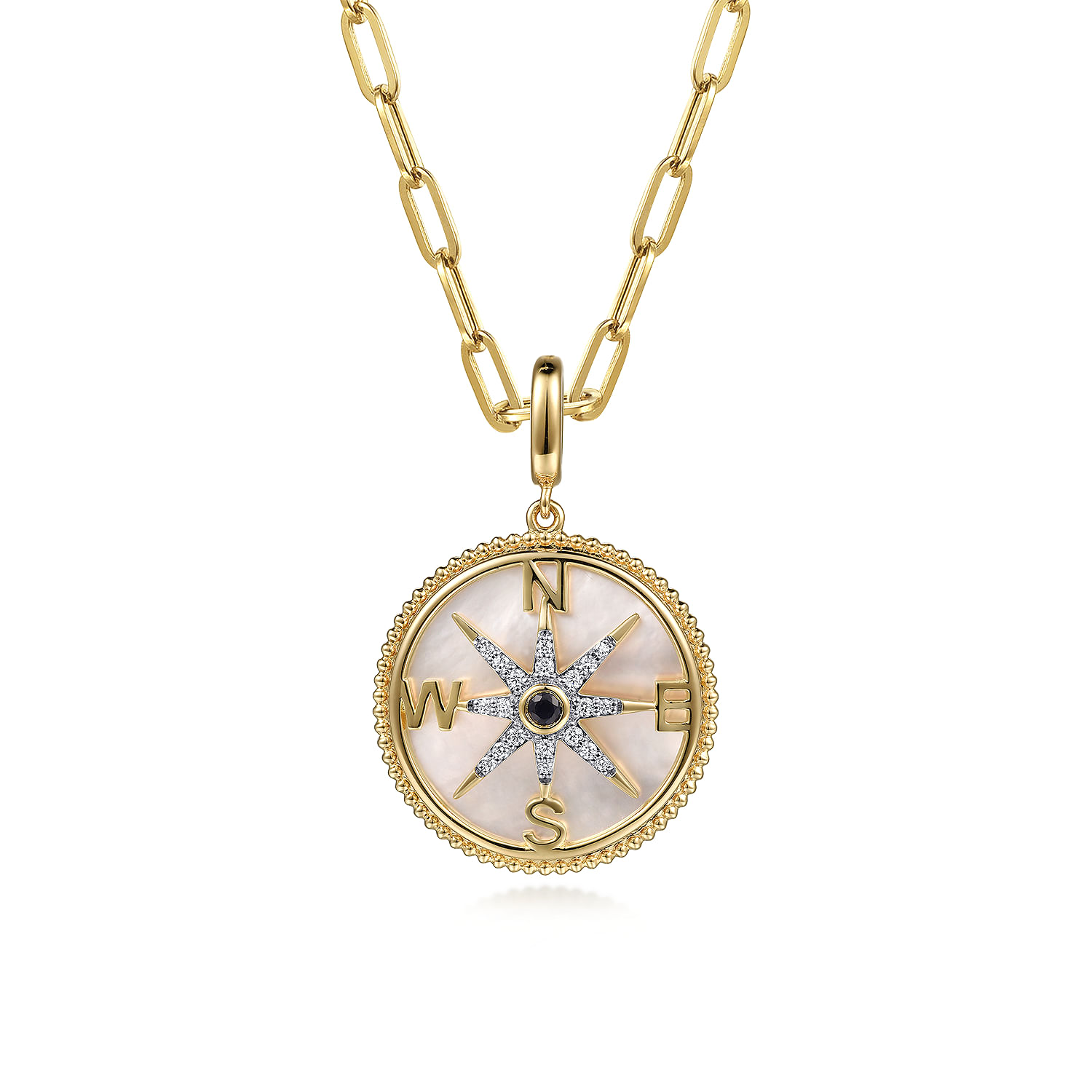 14K-Yellow-Gold-Diamond--Blue-Sapphire-Compass-Medallion-Pendant-With-Detachable-Bail3