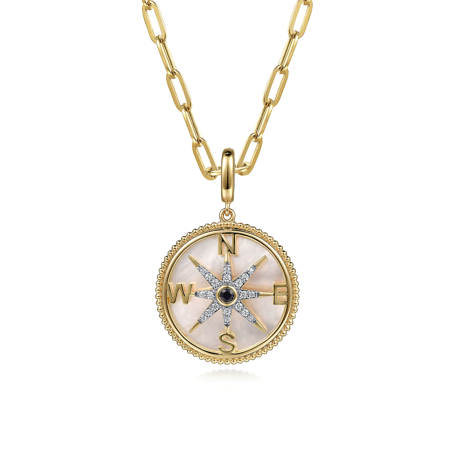 14K-Yellow-Gold-Diamond---Blue-Sapphire-Compass-Medallion-Pendant3
