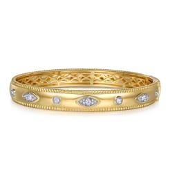14K Yellow Gold Diamond Bujukan Bangle