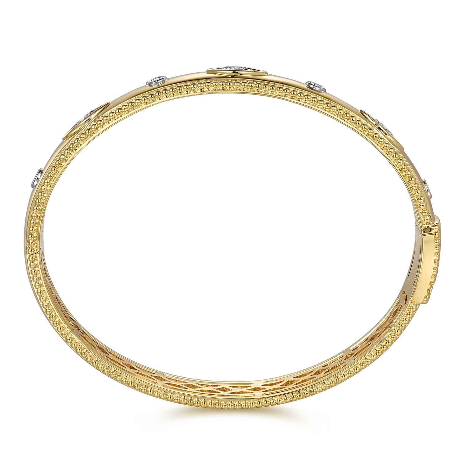 14K Yellow Gold Diamond Bujukan Bangle - 0.3 ct - Shot 3