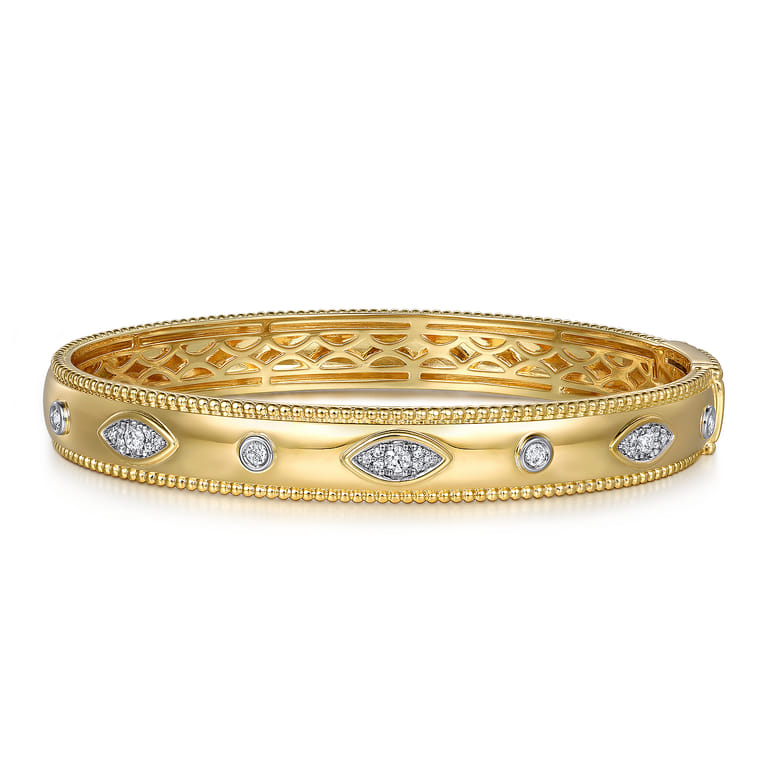 14K Yellow Gold Diamond Bujukan Bangle - 0.3 ct - Shot 1