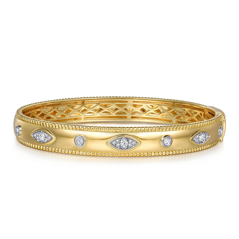 14K Yellow Gold Diamond Bujukan Bangle - 0.3 ct - Shot 1