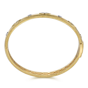 14K Yellow Gold Diamond Bujukan Bangle