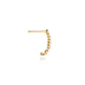 14K Yellow Gold Diamond Bujukan Butter Cup J Hoop Earrings - 0.04 ct