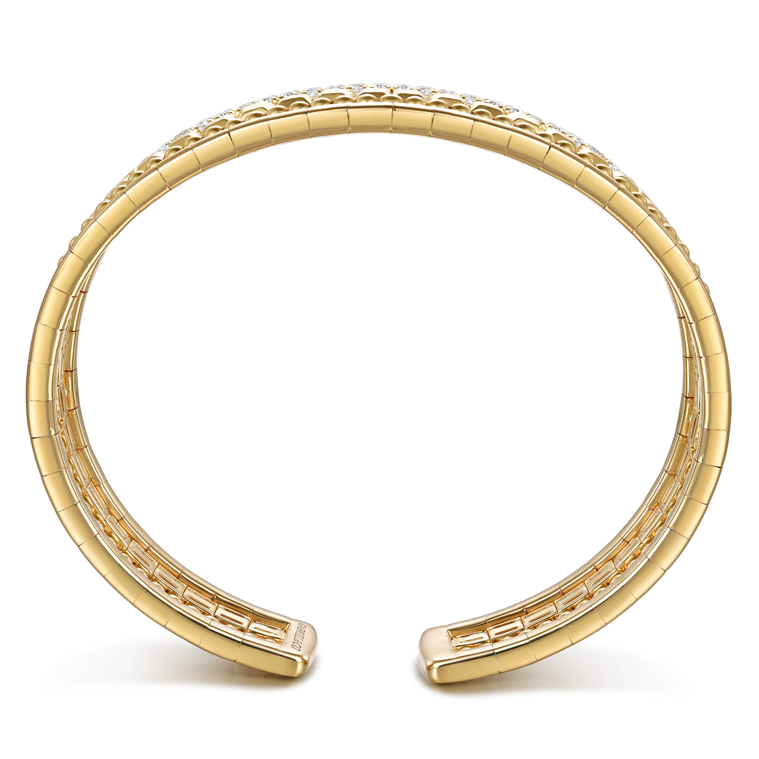 14K Yellow Gold Diamond Bujukan Easy Stackable Bangle - 1.05 ct - Shot 3