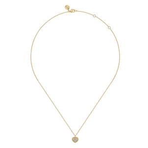 14K Yellow Gold Diamond Bujukan Heart Necklace