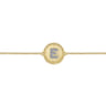 14K Yellow Gold Diamond Bujukan Initial E Tennis Bracelet in Size 7inch W Brush - 0.05 ct