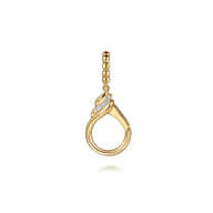 14K Yellow Gold Diamond Bujukan Lock Charms With Detachable Bail