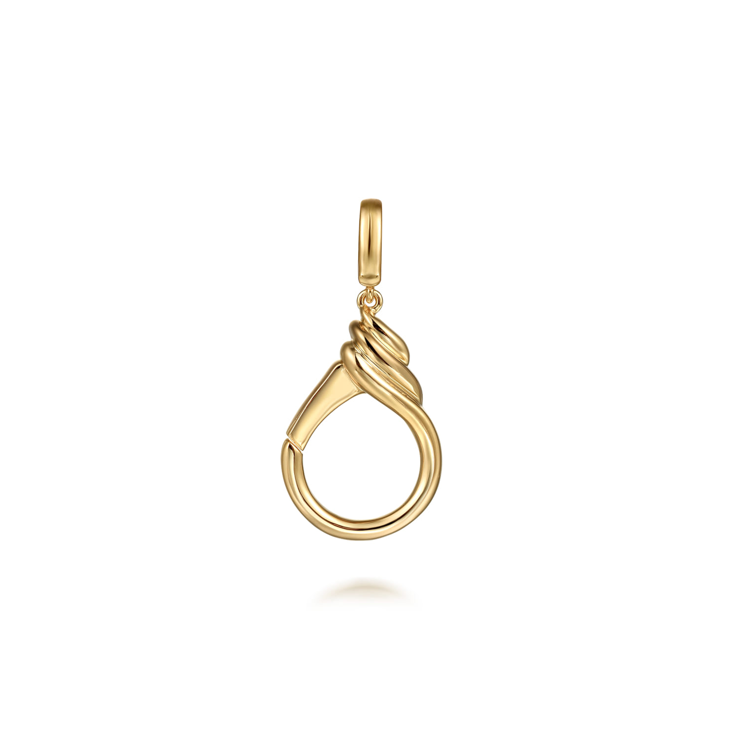 14K Yellow Gold Diamond Bujukan Lock Charms With Detachable Bail - 0.08 ct - Shot 2