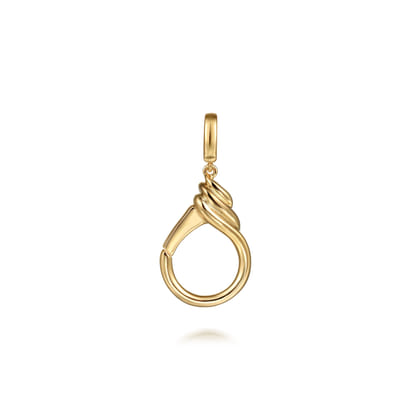 14K Yellow Gold Diamond Bujukan Lock Charms With Detachable Bail