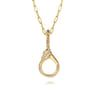 14K Yellow Gold Diamond Bujukan Lock Charms With Detachable Bail - 0.08 ct