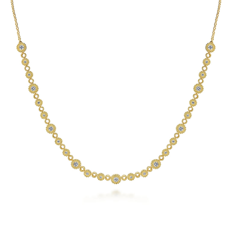 14K Yellow Gold Diamond Bujukan Necklace - 0.71 ct - Shot 1