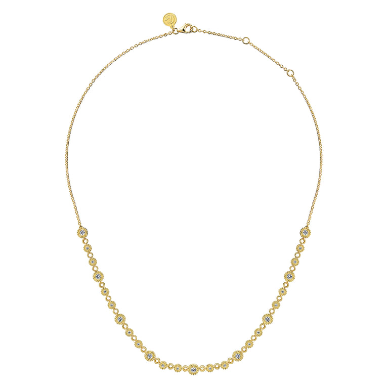 14K Yellow Gold Diamond Bujukan Necklace - 0.71 ct - Shot 2