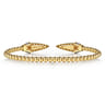 14K Yellow Gold Diamond Bujukan Spike Bangle Bracelet with Dusk Blue and White Enamel - 0.19 ct