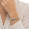 14K Yellow Gold Diamond Bujukan Spike Bangle Bracelet with Dusk Blue and White Enamel - 0.19 ct
