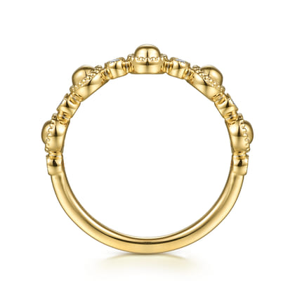 14K Yellow Gold Diamond Bujukan Station Stackable Ring