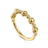 14K Yellow Gold Diamond Bujukan Station Stackable Ring - 0.06 ct