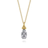14K Yellow Gold Diamond Bujukan Teardrop Pendant Necklace - 0.5 ct