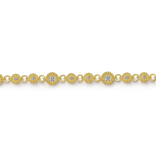 14K Yellow Gold Diamond Bujukan Tennis Bracelet - 0.5 ct - Shot 2