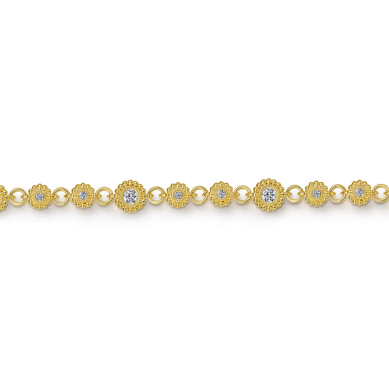 14K Yellow Gold Diamond Bujukan Tennis Bracelet - 0.5 ct - Shot 2