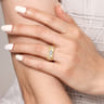 14K Yellow Gold Diamond Bujukan Wide Band Ladies Ring - 0.11 ct