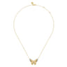 14K Yellow Gold Diamond Butterfly Pendant Necklace - 0.21 ct