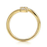 14K Yellow Gold Diamond By-pass Ladies Ring - 0.09 ct