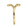 14K Yellow Gold Diamond By-pass Ladies Ring - 0.09 ct