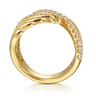 14K Yellow Gold Diamond Bypass Ladies Ring - 0.45 ct