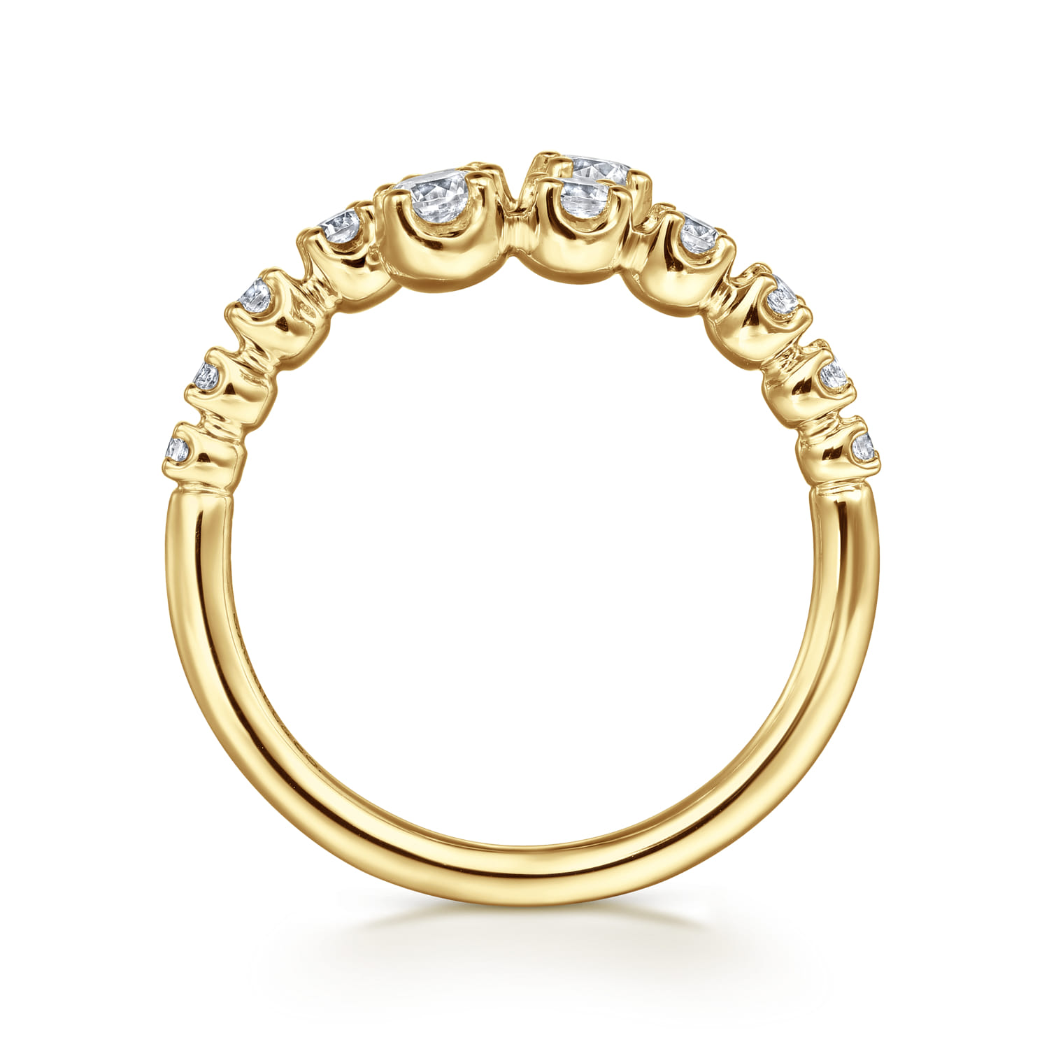 14K Yellow Gold Diamond Bypass Ring - 0.51 ct - Shot 2