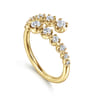14K Yellow Gold Diamond Bypass Ring - 0.51 ct