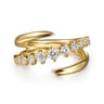14K Yellow Gold Diamond Bypass Ring - 0.5 ct