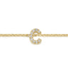 14K Yellow Gold Diamond C Initial Chain Bracelet - 0.05 ct