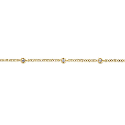 14K Yellow Gold Diamond Chain Bracelet
