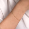 14K Yellow Gold Diamond Chain Bracelet - 0.08 ct