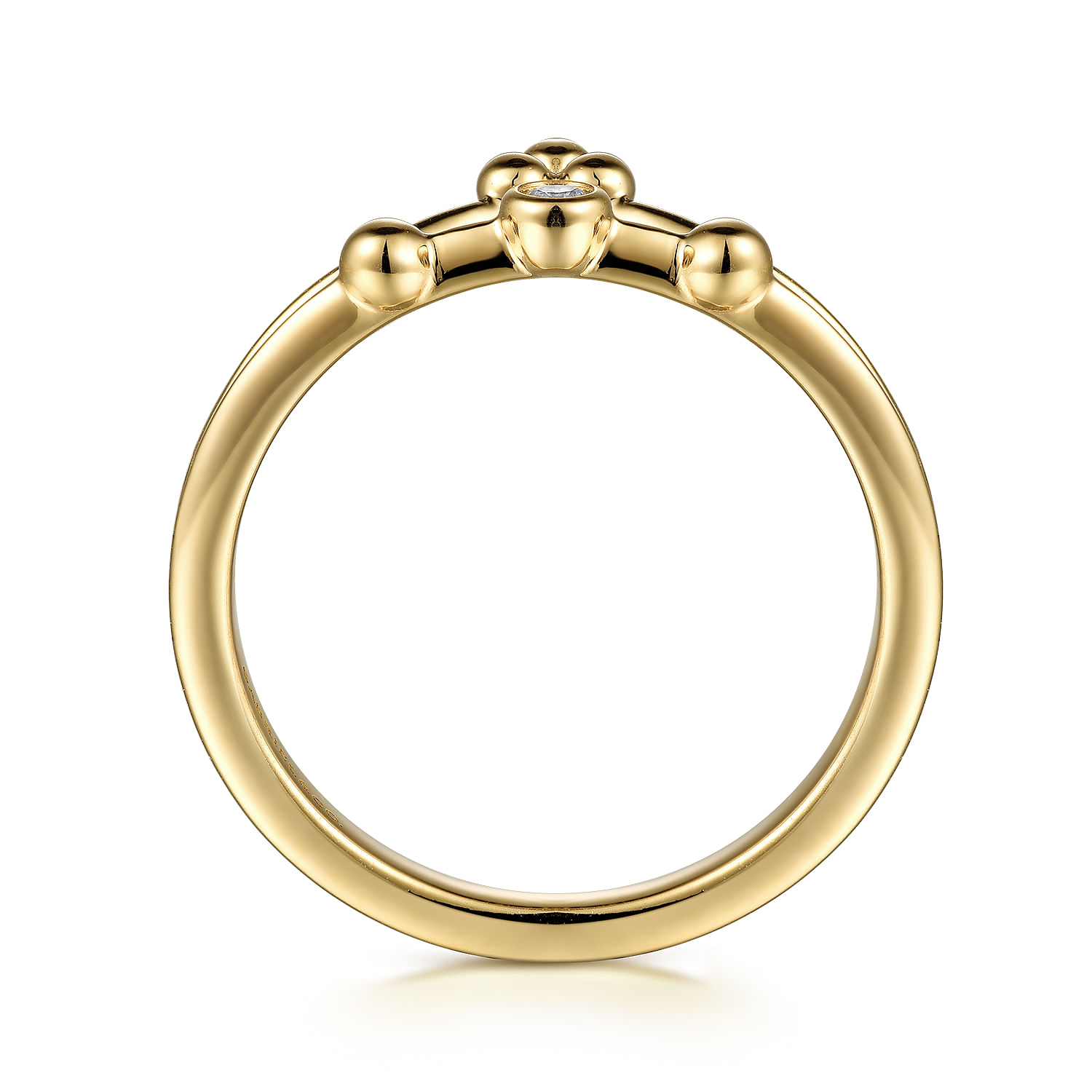 14K Yellow Gold Diamond Chevron Bujukan Ring