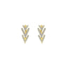 14K Yellow Gold Diamond Chevron Earrings - 0.5 ct