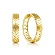 14K Yellow Gold Diamond Chevron Earrings