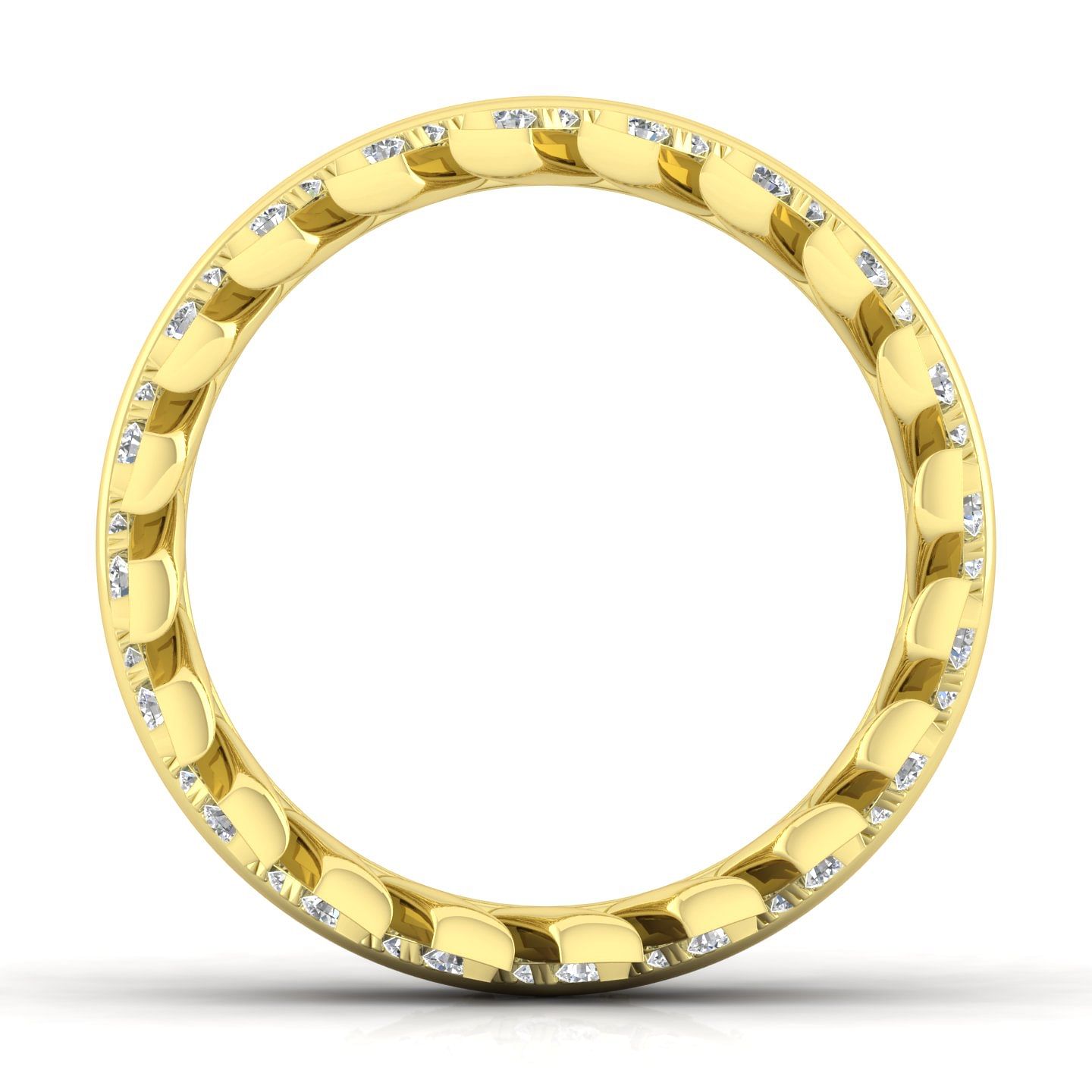 14K Yellow Gold Diamond Chevron Eternity Ring - Shot 2