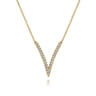 14K Yellow Gold Diamond Chevron Necklace - 0.3 ct