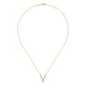 14K Yellow Gold Diamond Chevron Necklace - 0.3 ct