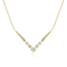 14K Yellow Gold Diamond Chevron Necklace - 0.43 ct