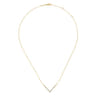 14K Yellow Gold Diamond Chevron Necklace - 0.43 ct