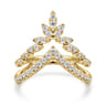 14K Yellow Gold Diamond Chevron Ring - 0.51 ct