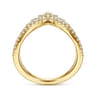 14K Yellow Gold Diamond Chevron Ring - 0.51 ct