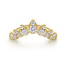 14K Yellow Gold Diamond Chevron Ring - 0.43 ct