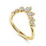 14K Yellow Gold Diamond Chevron Ring - 0.43 ct