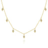 14K Yellow Gold Diamond Choker Necklace with Diamond Kite Drops - 0.23 ct
